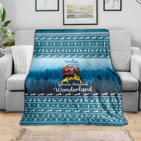 German Shepherd Christmas Blanket with Walking in a Wonderland Quote and Santa Forest - Wonder Print Shop
