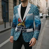 German Shepherd Christmas Blazer with Walking in a Wonderland Quote and Santa Forest - Wonder Print Shop