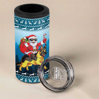 German Shepherd Christmas 4 in 1 Can Cooler Tumbler with Walking in a Wonderland Quote and Santa Forest - Wonder Print Shop