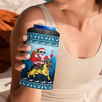 German Shepherd Christmas 4 in 1 Can Cooler Tumbler with Walking in a Wonderland Quote and Santa Forest - Wonder Print Shop