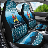 German Shepherd Christmas Car Seat Cover with Walking in a Wonderland Quote and Santa Forest - Wonder Print Shop
