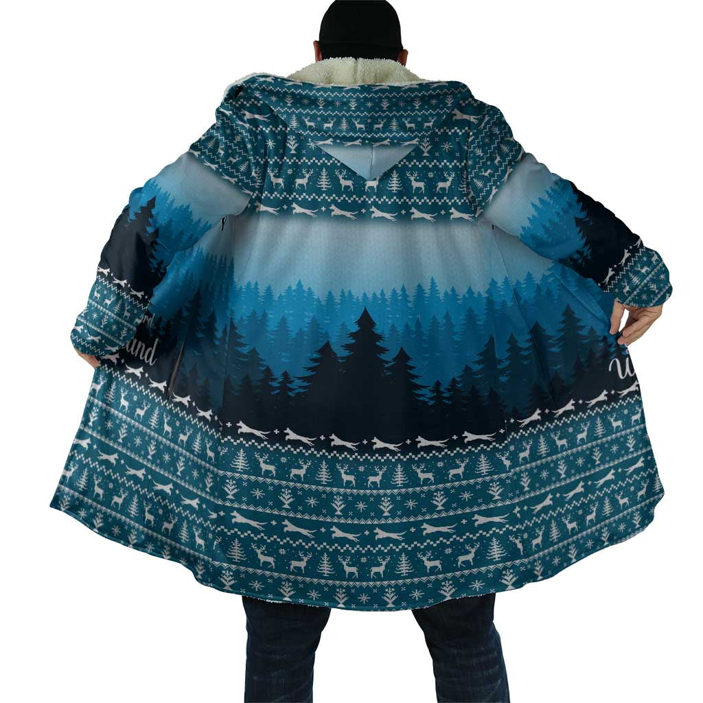 German Shepherd Christmas Cloak with Walking in a Wonderland Quote and Santa Forest - Wonder Print Shop