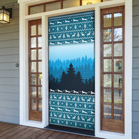 German Shepherd Christmas Door Cover with Walking in a Wonderland Quote and Santa Forest - Wonder Print Shop