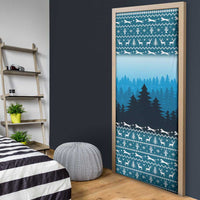 German Shepherd Christmas Door Cover with Walking in a Wonderland Quote and Santa Forest - Wonder Print Shop