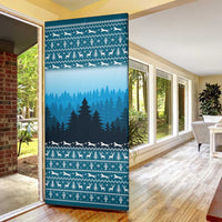 German Shepherd Christmas Door Cover with Walking in a Wonderland Quote and Santa Forest - Wonder Print Shop