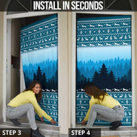 German Shepherd Christmas Door Cover with Walking in a Wonderland Quote and Santa Forest - Wonder Print Shop