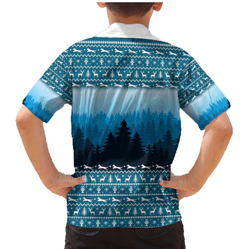 German Shepherd Christmas Family Matching Mermaid Dress and Hawaiian Shirt with Walking in a Wonderland Quote and Santa Forest - Wonder Print Shop