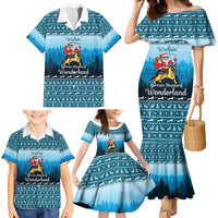 German Shepherd Christmas Family Matching Mermaid Dress and Hawaiian Shirt with Walking in a Wonderland Quote and Santa Forest - Wonder Print Shop