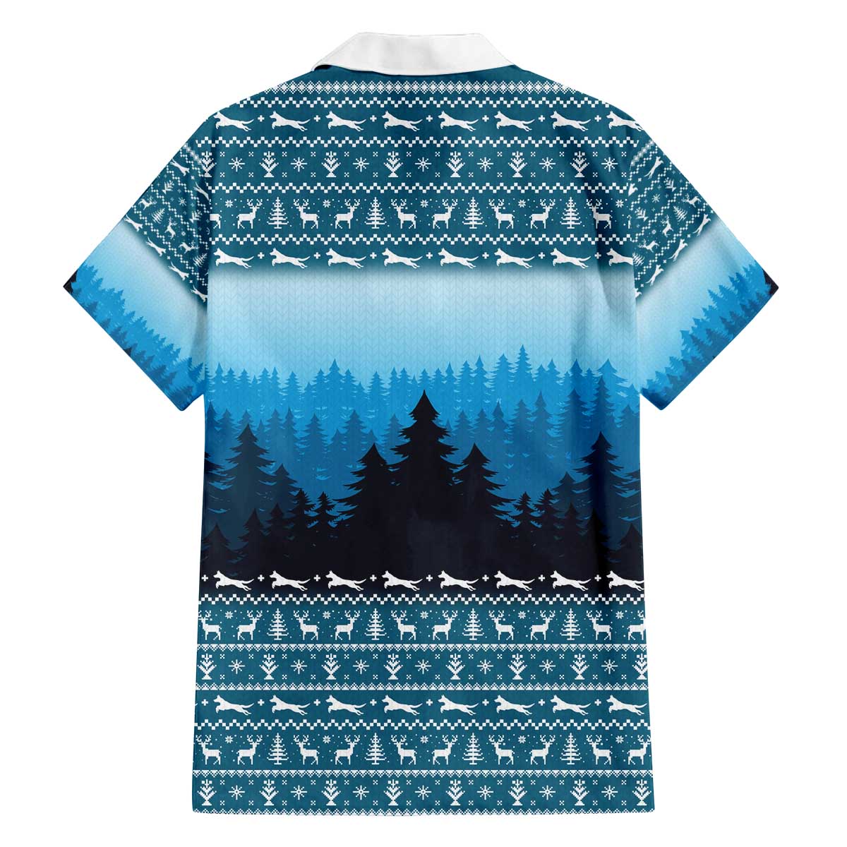 German Shepherd Christmas Family Matching Off The Shoulder Long Sleeve Dress and Hawaiian Shirt with Walking in a Wonderland Quote and Santa Forest - Wonder Print Shop