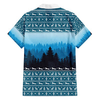 German Shepherd Christmas Family Matching Off The Shoulder Long Sleeve Dress and Hawaiian Shirt with Walking in a Wonderland Quote and Santa Forest - Wonder Print Shop