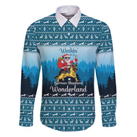 German Shepherd Christmas Family Matching Puletasi and Hawaiian Shirt with Walking in a Wonderland Quote and Santa Forest - Wonder Print Shop