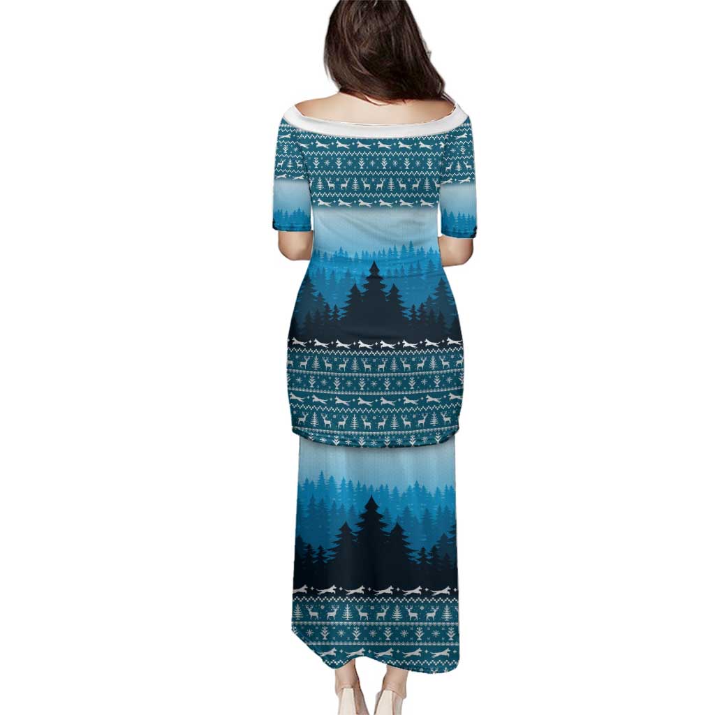 German Shepherd Christmas Family Matching Puletasi and Hawaiian Shirt with Walking in a Wonderland Quote and Santa Forest - Wonder Print Shop