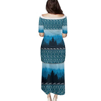 German Shepherd Christmas Family Matching Puletasi and Hawaiian Shirt with Walking in a Wonderland Quote and Santa Forest - Wonder Print Shop