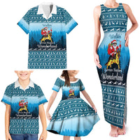 German Shepherd Christmas Family Matching Tank Maxi Dress and Hawaiian Shirt with Walking in a Wonderland Quote and Santa Forest - Wonder Print Shop