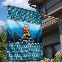 German Shepherd Christmas Garden Flag with Walking in a Wonderland Quote and Santa Forest - Wonder Print Shop