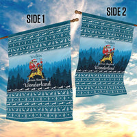 German Shepherd Christmas Garden Flag with Walking in a Wonderland Quote and Santa Forest - Wonder Print Shop