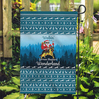 German Shepherd Christmas Garden Flag with Walking in a Wonderland Quote and Santa Forest - Wonder Print Shop