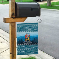 German Shepherd Christmas Garden Flag with Walking in a Wonderland Quote and Santa Forest - Wonder Print Shop