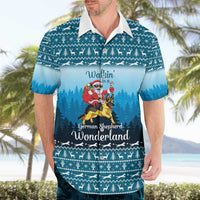 German Shepherd Christmas Hawaiian Shirt with Walking in a Wonderland Quote and Santa Forest - Wonder Print Shop