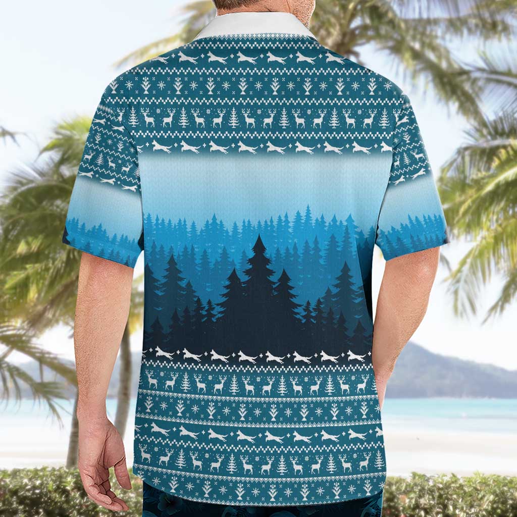 German Shepherd Christmas Hawaiian Shirt with Walking in a Wonderland Quote and Santa Forest - Wonder Print Shop