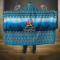 German Shepherd Christmas Hooded Blanket with Walking in a Wonderland Quote and Santa Forest - Wonder Print Shop