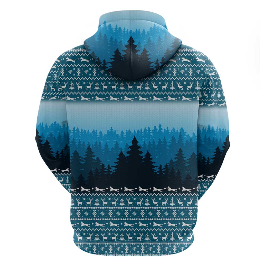 German Shepherd Christmas Hoodie with Walking in a Wonderland Quote and Santa Forest - Wonder Print Shop