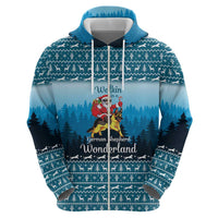 German Shepherd Christmas Hoodie with Walking in a Wonderland Quote and Santa Forest - Wonder Print Shop