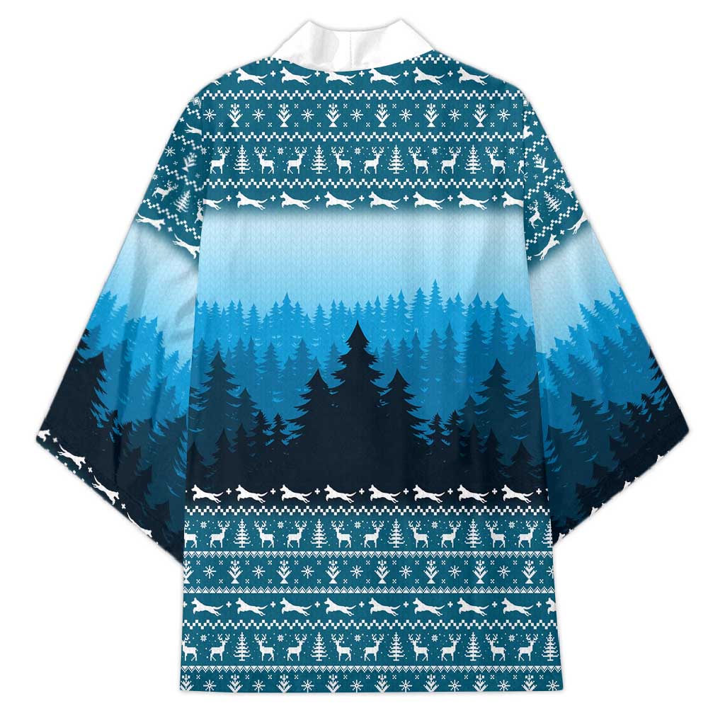 German Shepherd Christmas Kimono with Walking in a Wonderland Quote and Santa Forest - Wonder Print Shop