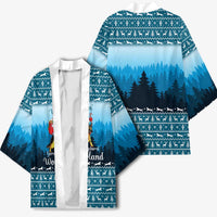 German Shepherd Christmas Kimono with Walking in a Wonderland Quote and Santa Forest - Wonder Print Shop