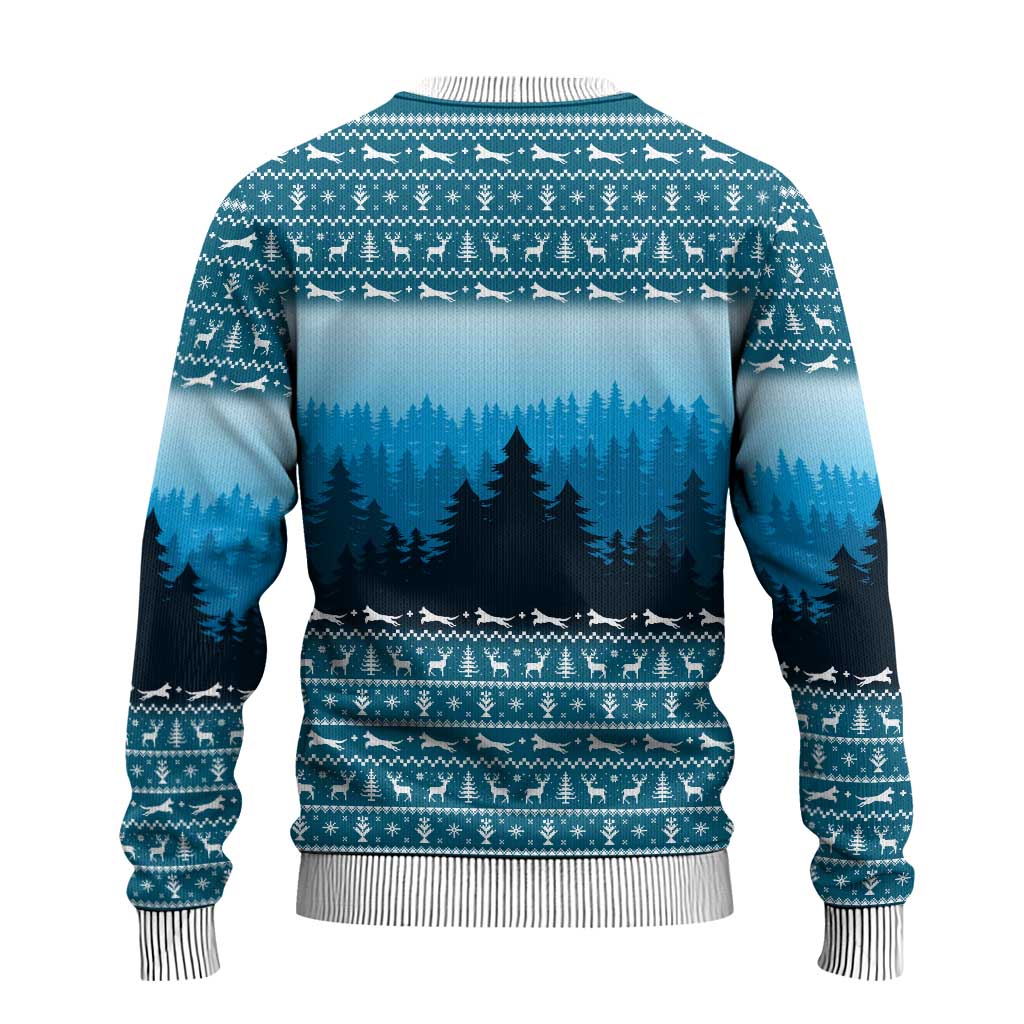 German Shepherd Christmas Ugly Christmas Sweater with Walking in a Wonderland Quote and Santa Forest - Wonder Print Shop