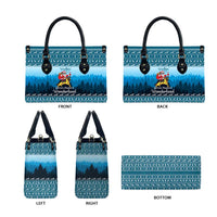 German Shepherd Christmas Leather Bag with Walking in a Wonderland Quote and Santa Forest - Wonder Print Shop