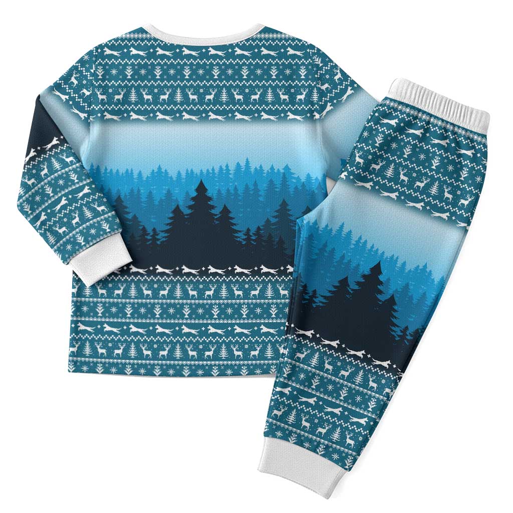 German Shepherd Christmas Pajama Set with Walking in a Wonderland Quote and Santa Forest - Wonder Print Shop