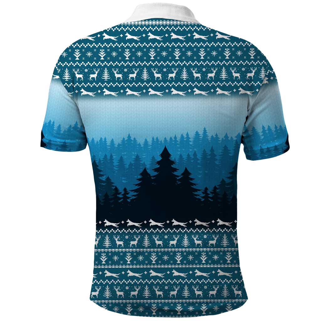 German Shepherd Christmas Polo Shirt with Walking in a Wonderland Quote and Santa Forest - Wonder Print Shop
