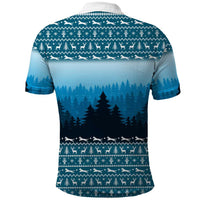 German Shepherd Christmas Polo Shirt with Walking in a Wonderland Quote and Santa Forest - Wonder Print Shop