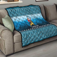 German Shepherd Christmas Quilt with Walking in a Wonderland Quote and Santa Forest - Wonder Print Shop