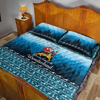 German Shepherd Christmas Quilt Bed Set with Walking in a Wonderland Quote and Santa Forest - Wonder Print Shop