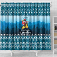 German Shepherd Christmas Shower Curtain with Walking in a Wonderland Quote and Santa Forest - Wonder Print Shop