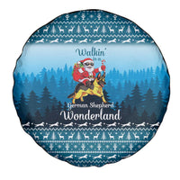 German Shepherd Christmas Spare Tire Cover with Walking in a Wonderland Quote and Santa Forest - Wonder Print Shop