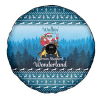 German Shepherd Christmas Spare Tire Cover with Walking in a Wonderland Quote and Santa Forest - Wonder Print Shop