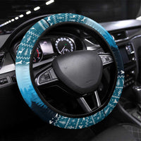 German Shepherd Christmas Steering Wheel Cover with Walking in a Wonderland Quote and Santa Forest - Wonder Print Shop