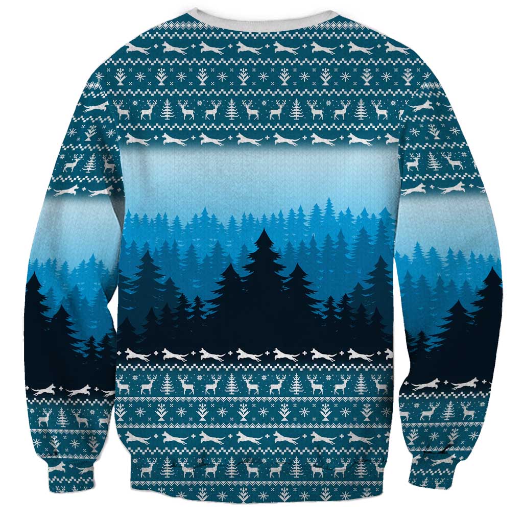 German Shepherd Christmas Sweatshirt with Walking in a Wonderland Quote and Santa Forest - Wonder Print Shop