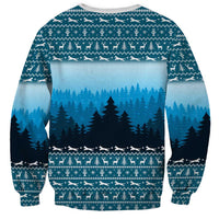 German Shepherd Christmas Sweatshirt with Walking in a Wonderland Quote and Santa Forest - Wonder Print Shop