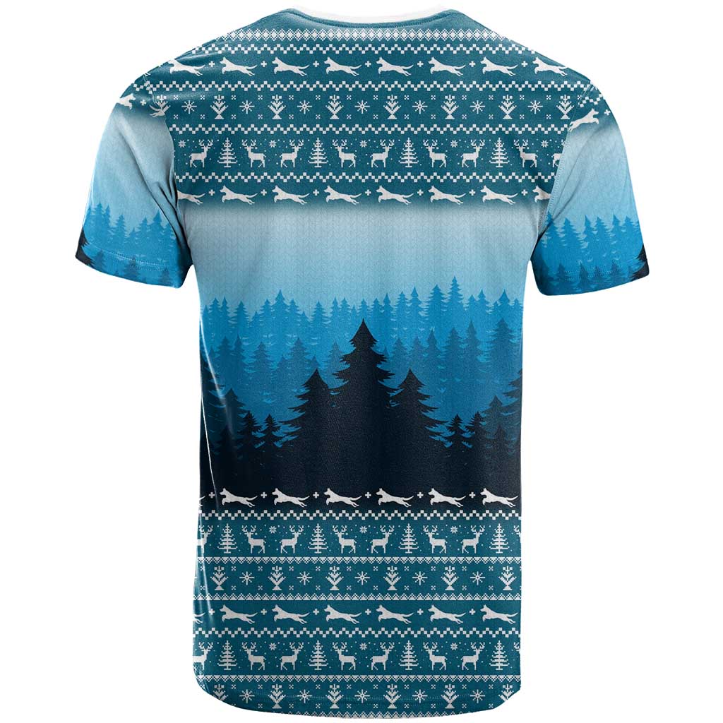 German Shepherd Christmas T Shirt with Walking in a Wonderland Quote and Santa Forest - Wonder Print Shop