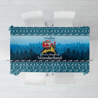 German Shepherd Christmas Tablecloth with Walking in a Wonderland Quote and Santa Forest - Wonder Print Shop
