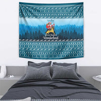 German Shepherd Christmas Tapestry with Walking in a Wonderland Quote and Santa Forest - Wonder Print Shop