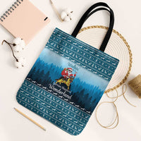 German Shepherd Christmas Tote Bag with Walking in a Wonderland Quote and Santa Forest - Wonder Print Shop