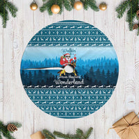 German Shepherd Christmas Tree Skirt with Walking in a Wonderland Quote and Santa Forest - Wonder Print Shop