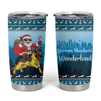 German Shepherd Christmas Tumbler Cup with Walking in a Wonderland Quote and Santa Forest - Wonder Print Shop