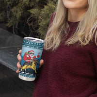 German Shepherd Christmas Tumbler Cup with Walking in a Wonderland Quote and Santa Forest - Wonder Print Shop