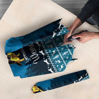 German Shepherd Christmas Umbrella with Walking in a Wonderland Quote and Santa Forest - Wonder Print Shop